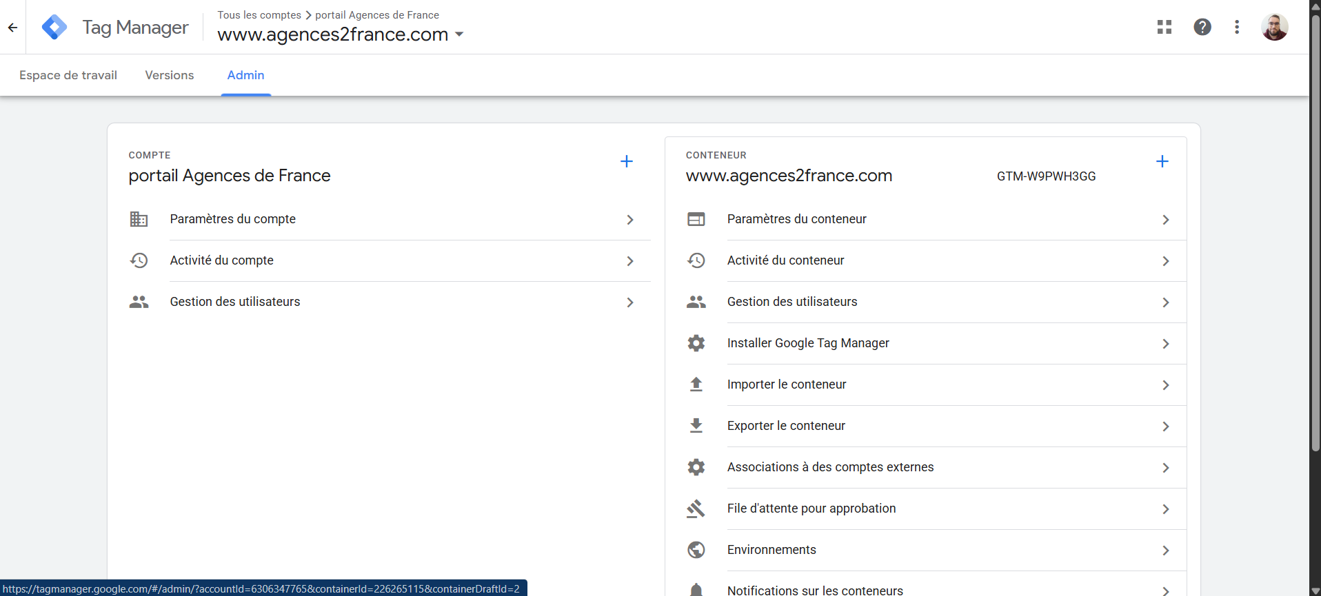 Admin GTM - Gestion des utilisateurs